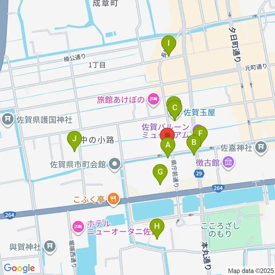 中央楽器 佐賀本店周辺のカフェ一覧地図