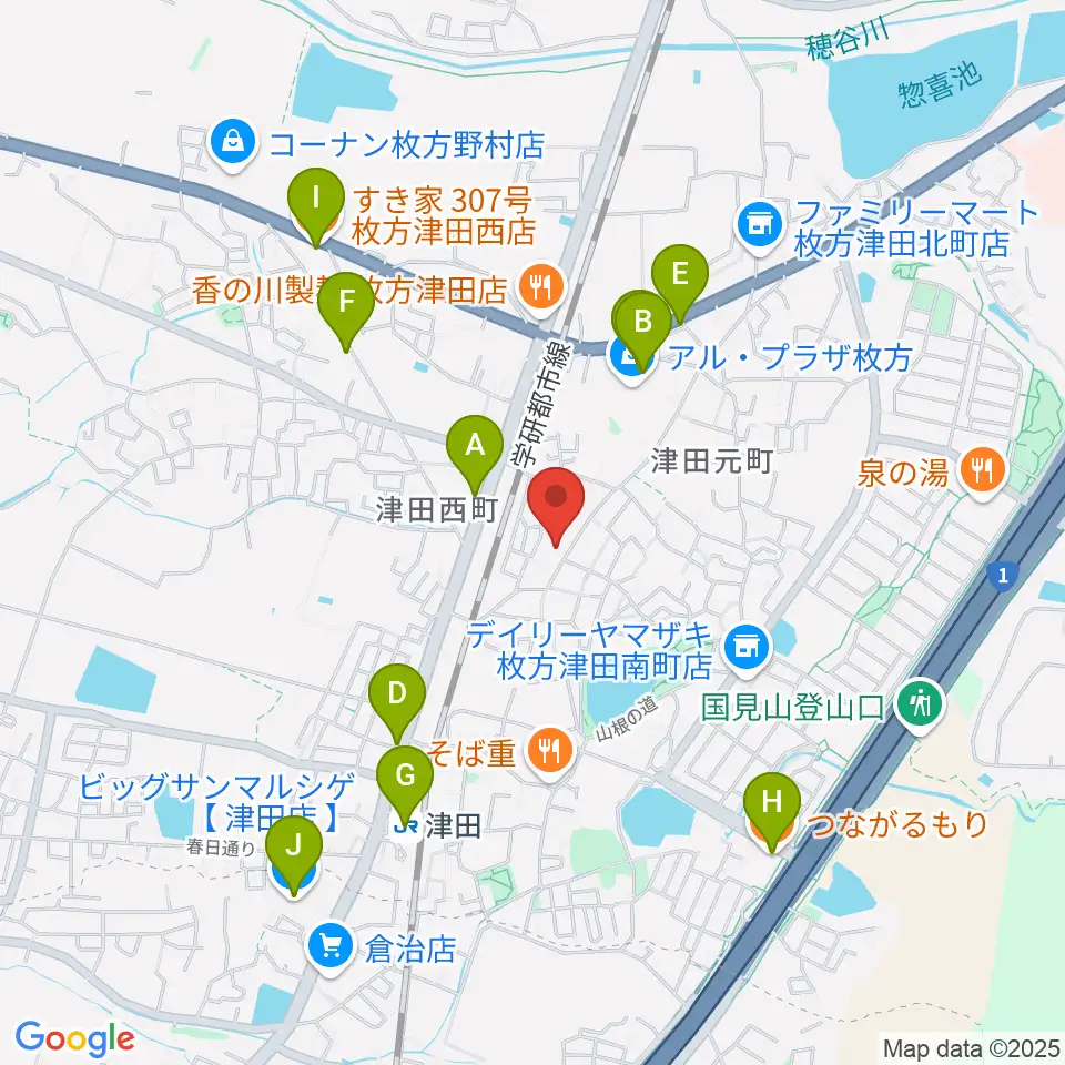 バイオリン工房クレモナ周辺のカフェ一覧地図