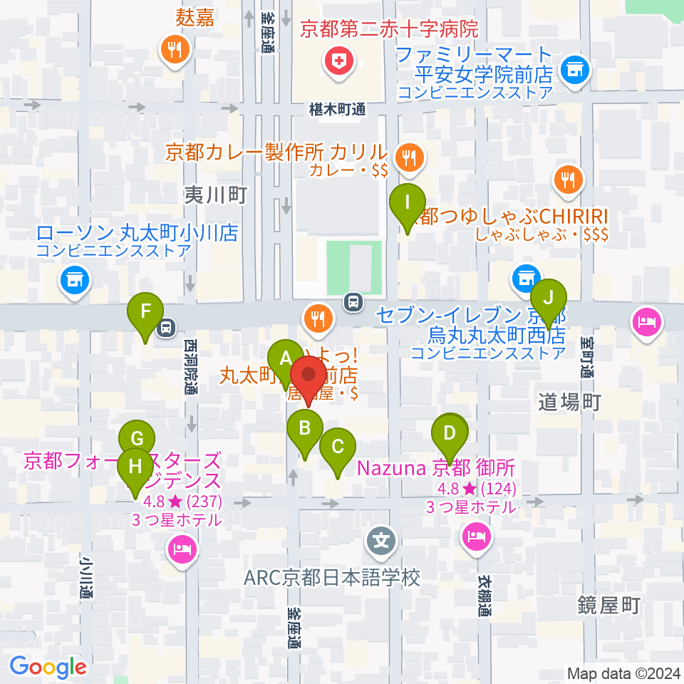 ライトニン周辺のカフェ一覧地図