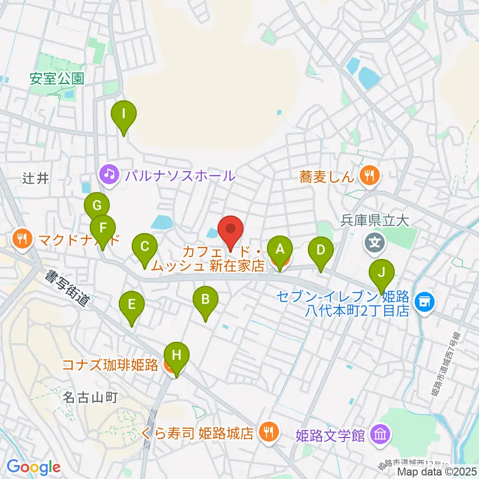 小池ピアノ調律所周辺のカフェ一覧地図