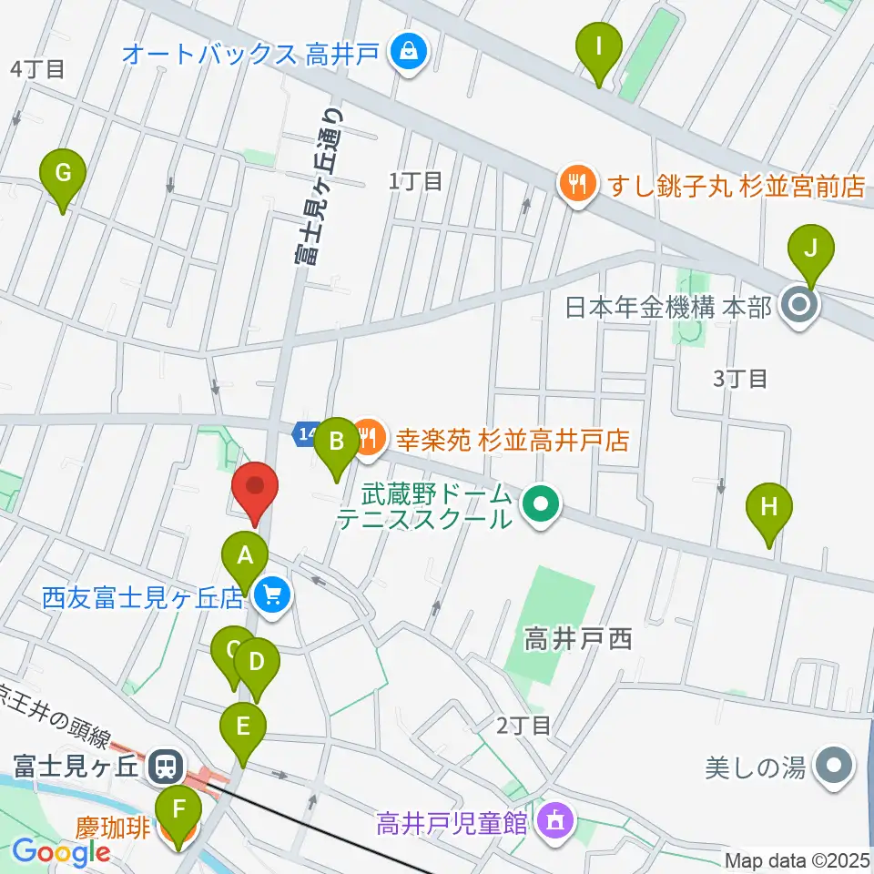 ドラムプロショップ GATEWAY周辺のカフェ一覧地図