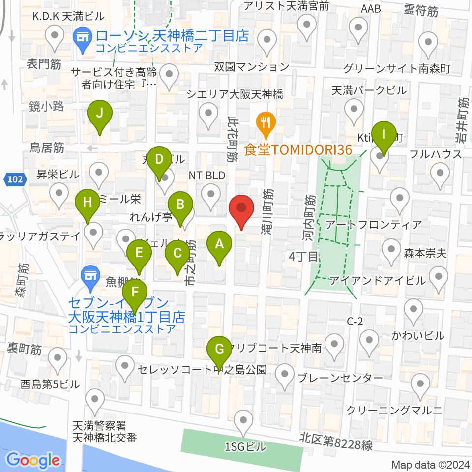 アトリエやまぐち周辺のカフェ一覧地図