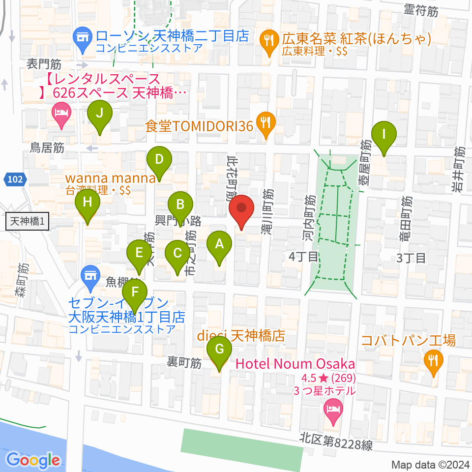 アトリエやまぐち周辺のカフェ一覧地図