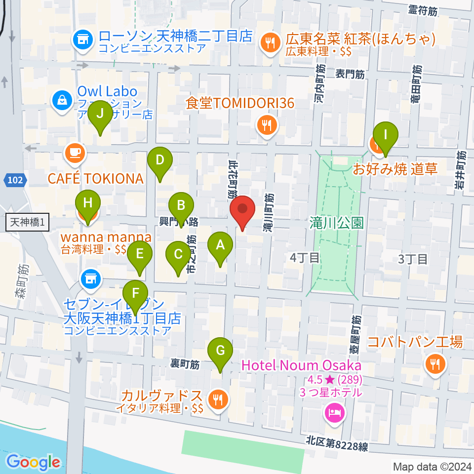 アトリエやまぐち周辺のカフェ一覧地図