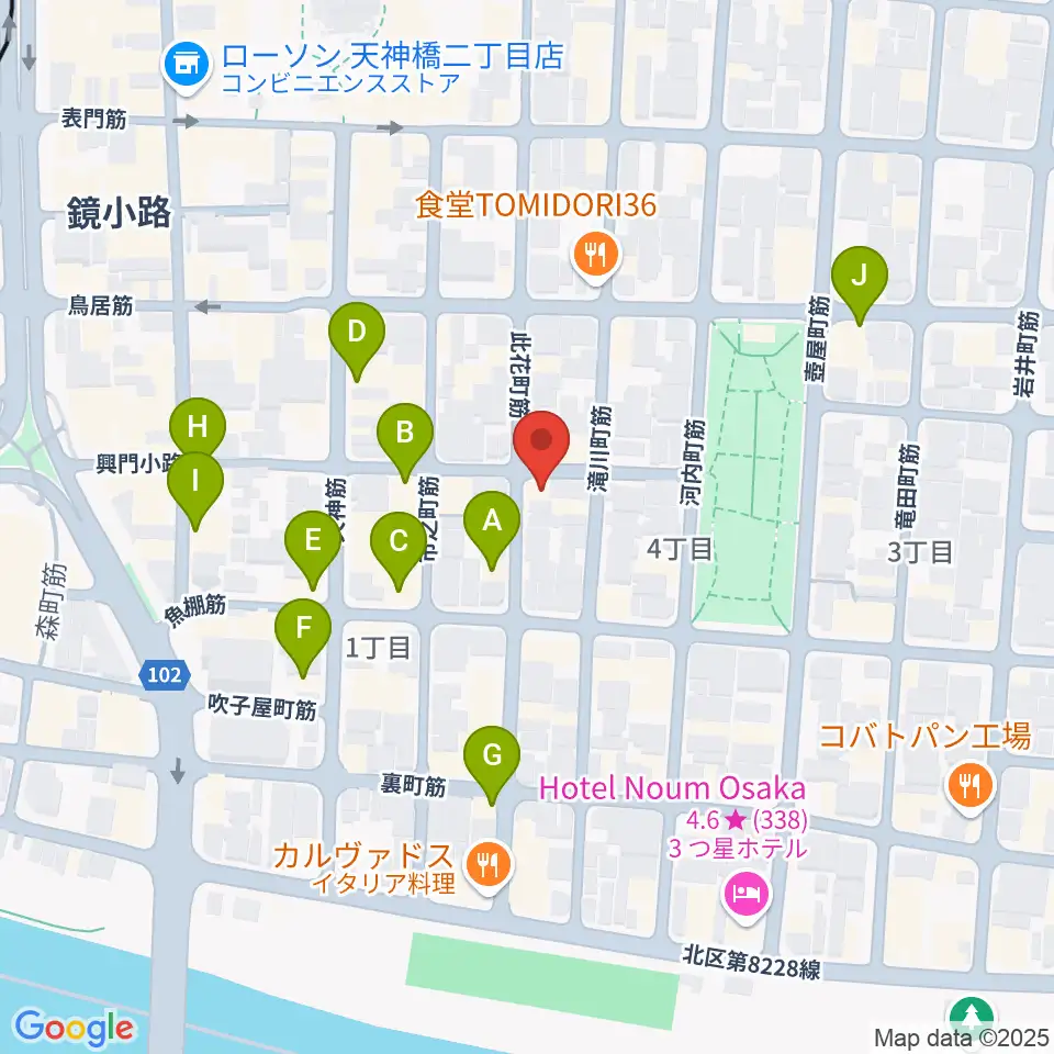 アトリエやまぐち周辺のカフェ一覧地図
