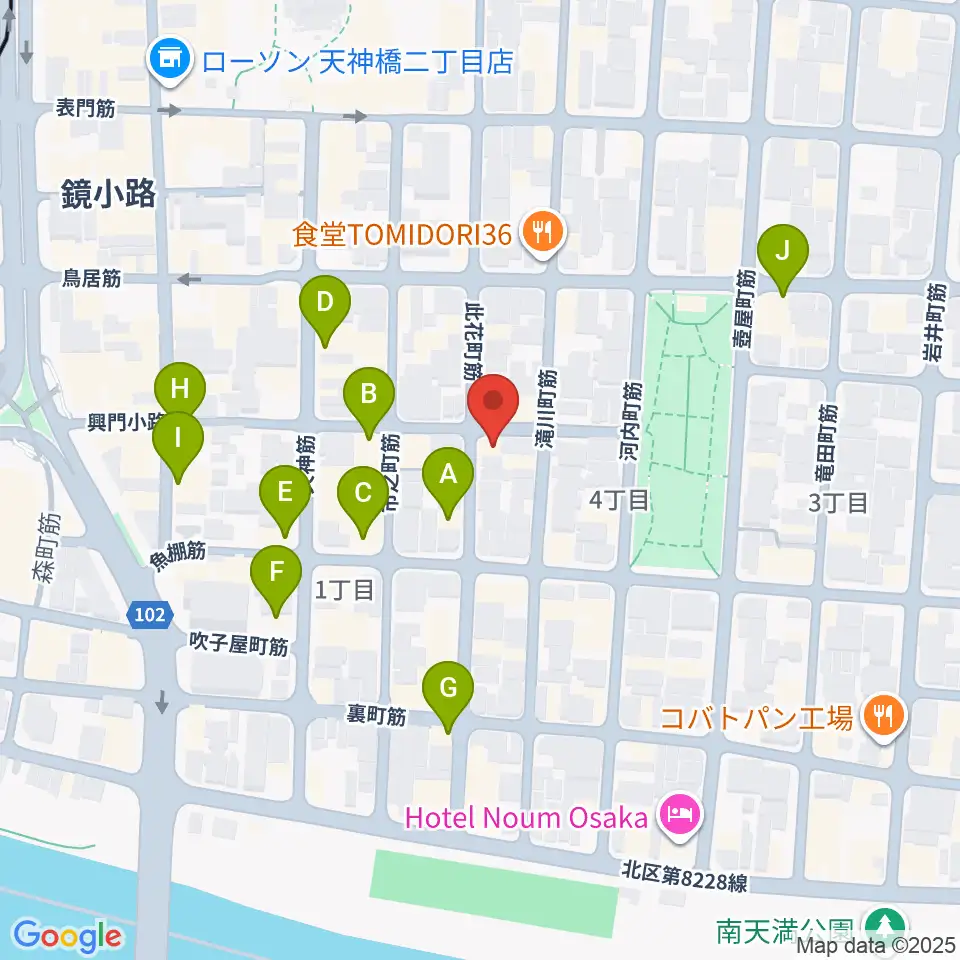 アトリエやまぐち周辺のカフェ一覧地図