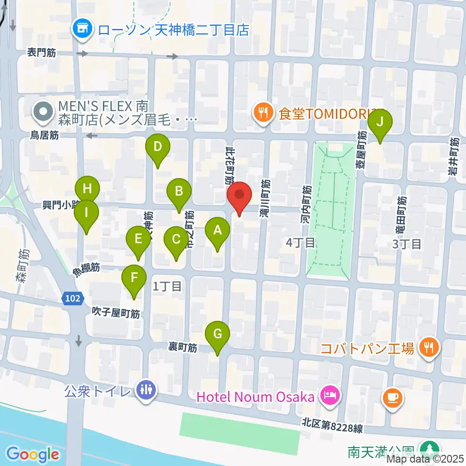 アトリエやまぐち周辺のカフェ一覧地図