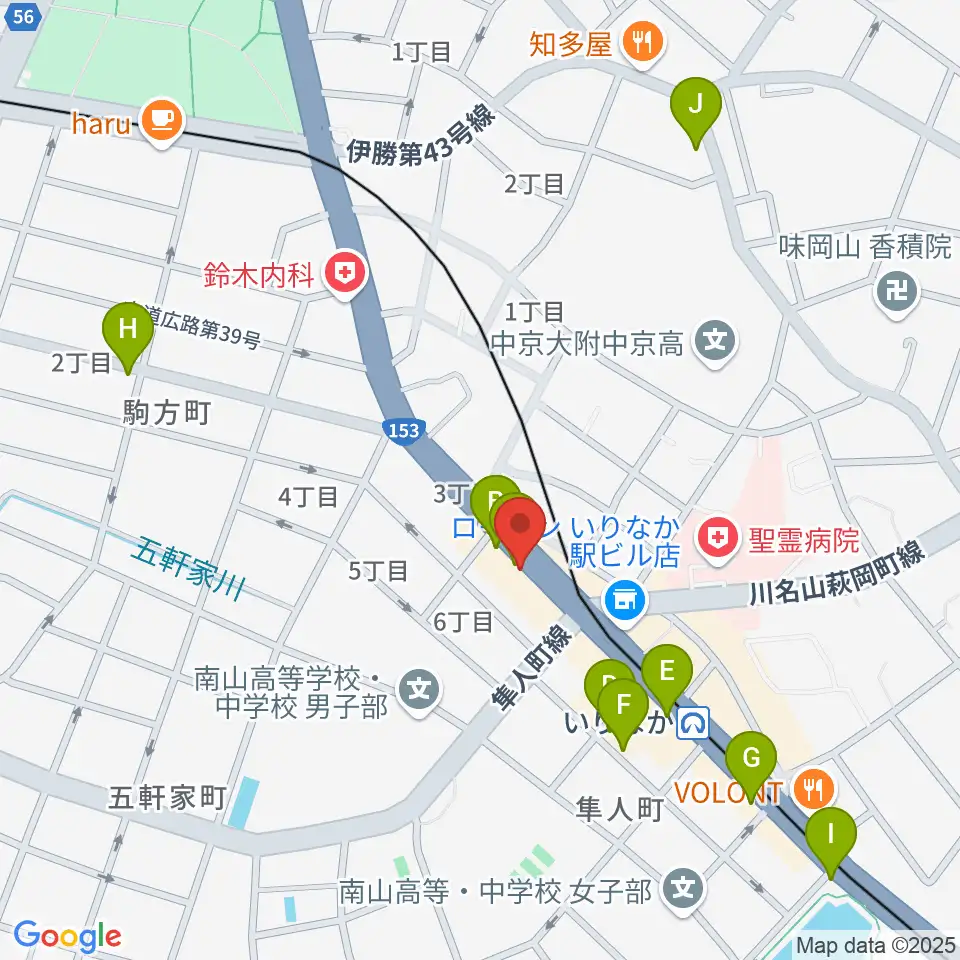 ギターショップTWO TONE周辺のカフェ一覧地図