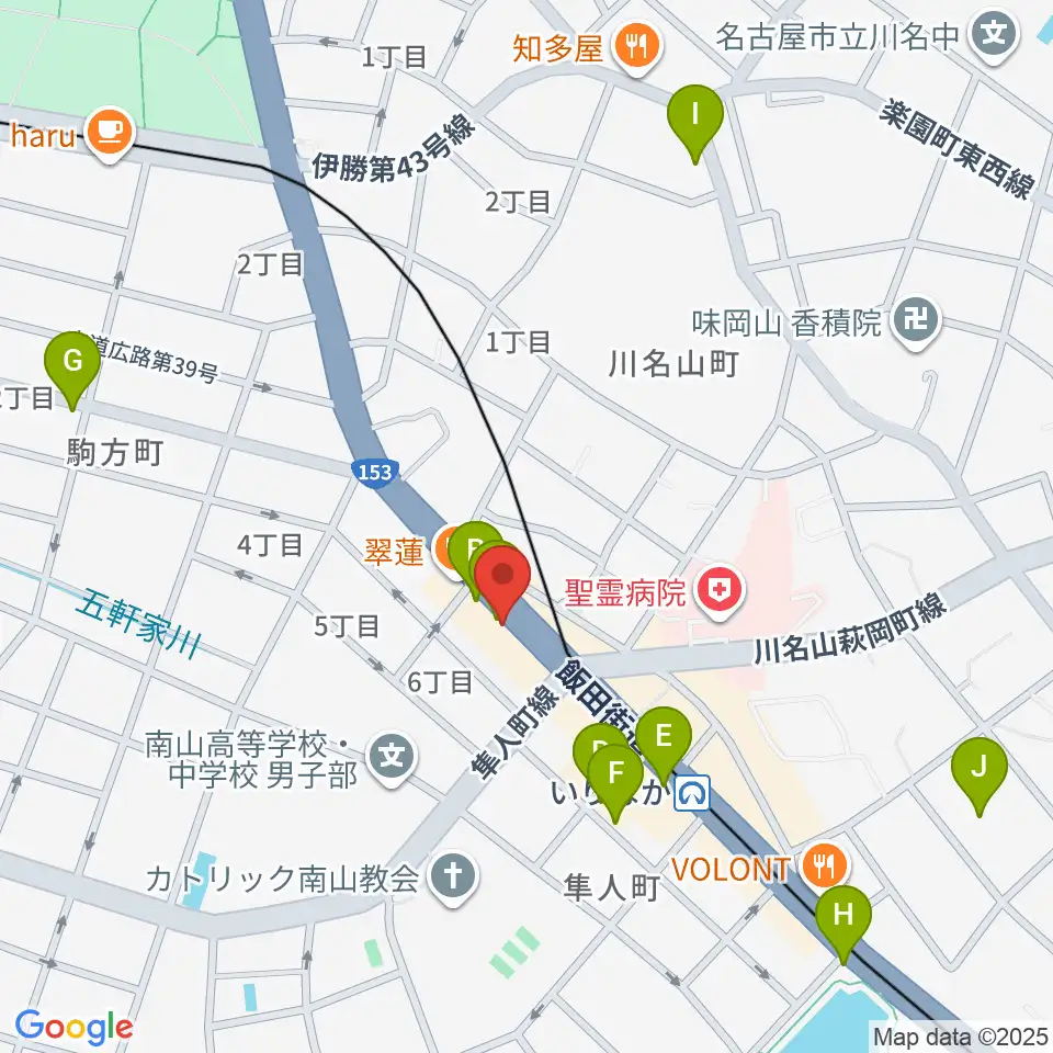 ギターショップTWO TONE周辺のカフェ一覧地図