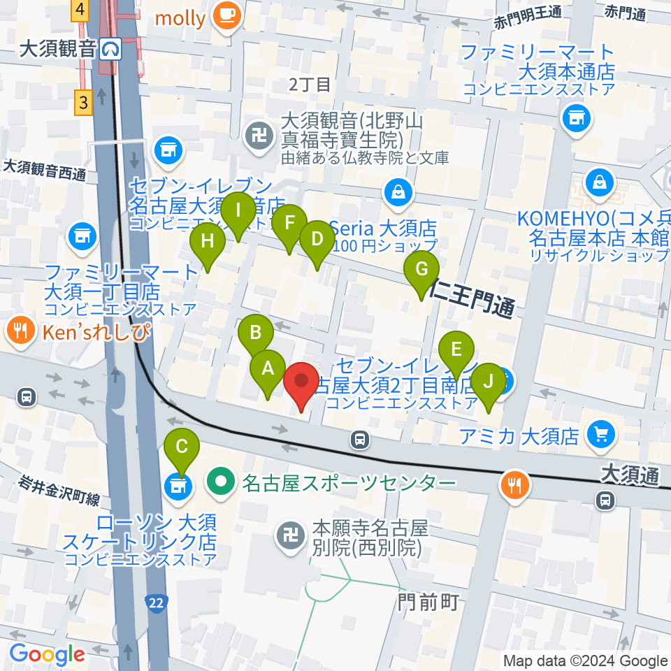 グレイテストヒッツ周辺のカフェ一覧地図