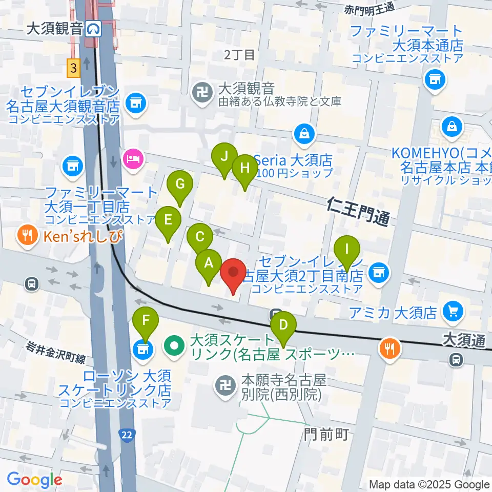 グレイテストヒッツ周辺のカフェ一覧地図