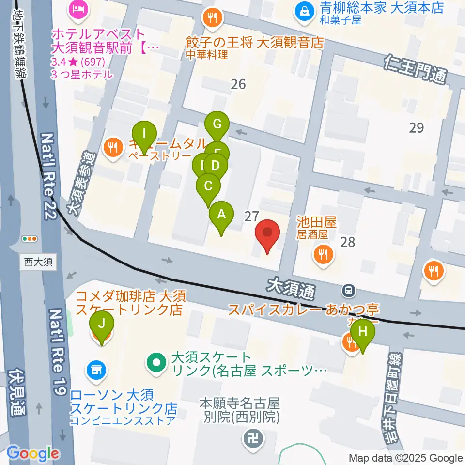 グレイテストヒッツ周辺のカフェ一覧地図