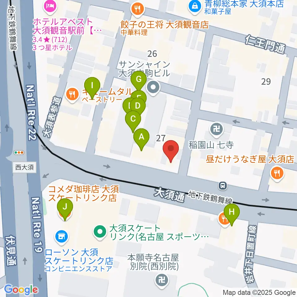 グレイテストヒッツ周辺のカフェ一覧地図