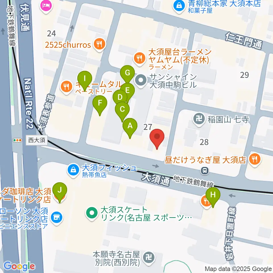 グレイテストヒッツ周辺のカフェ一覧地図