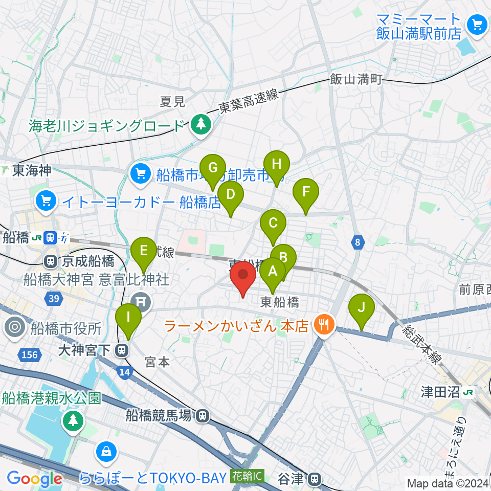 GUITAR LAB周辺のカフェ一覧地図