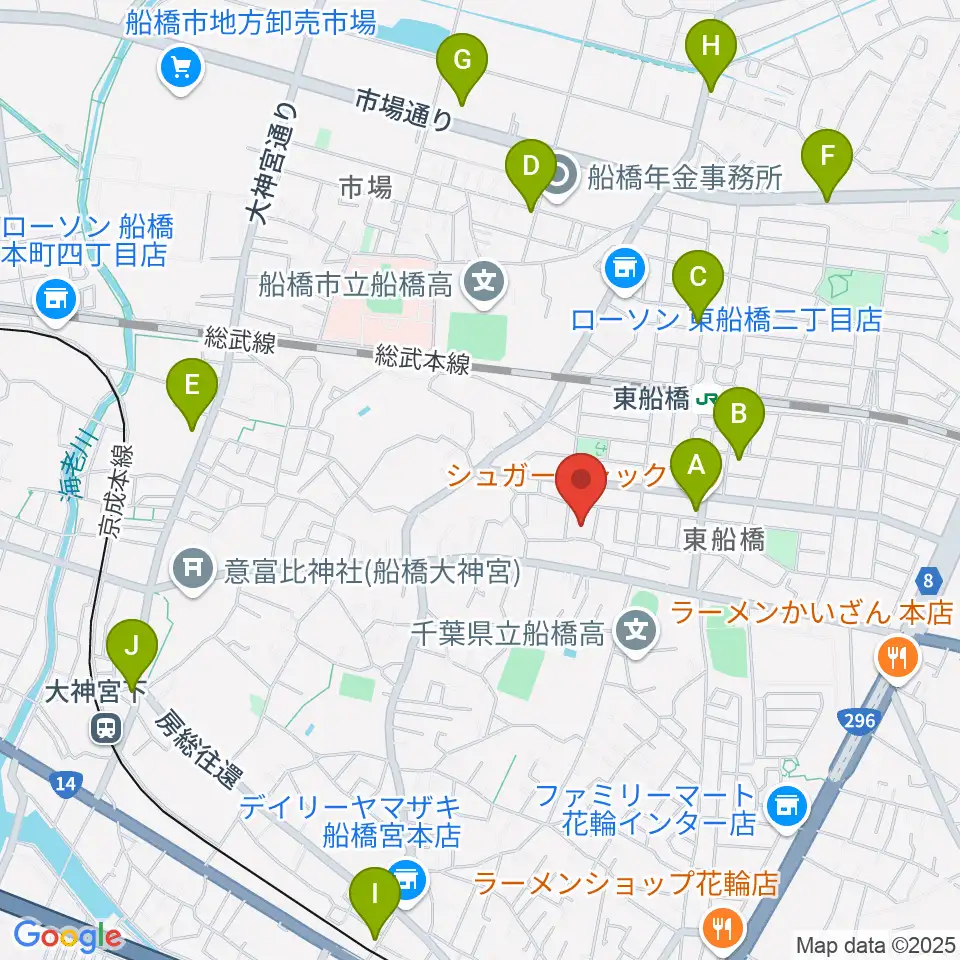 GUITAR LAB周辺のカフェ一覧地図