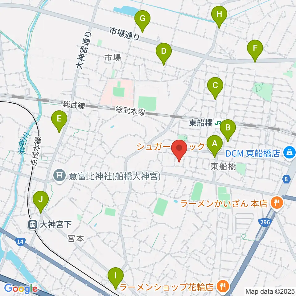 GUITAR LAB周辺のカフェ一覧地図