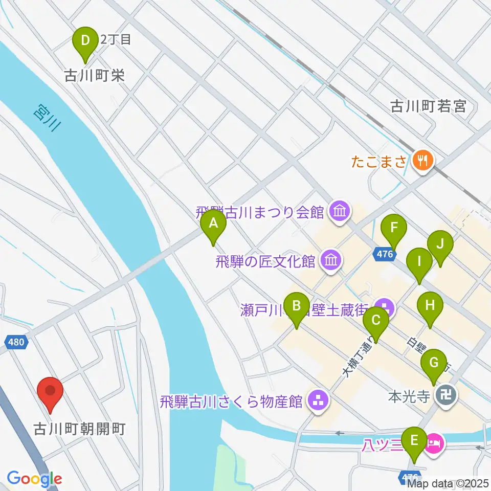 ギターのナカムラ周辺のカフェ一覧地図