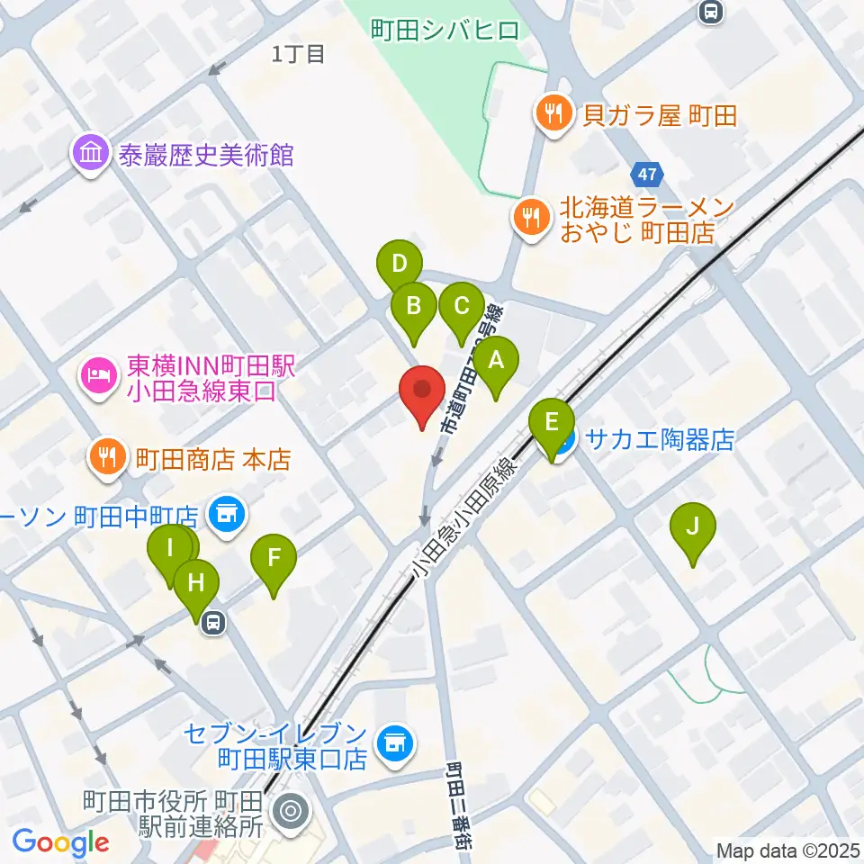 ミリメーターズミュージック周辺のカフェ一覧地図