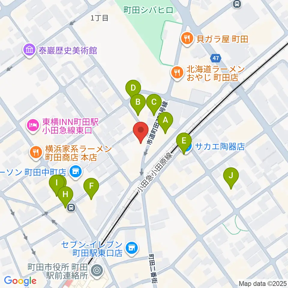 ミリメーターズミュージック周辺のカフェ一覧地図