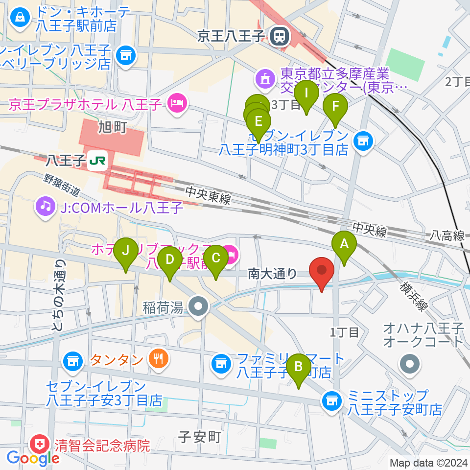 弦楽器専門店 ハイフェッツ周辺のカフェ一覧地図