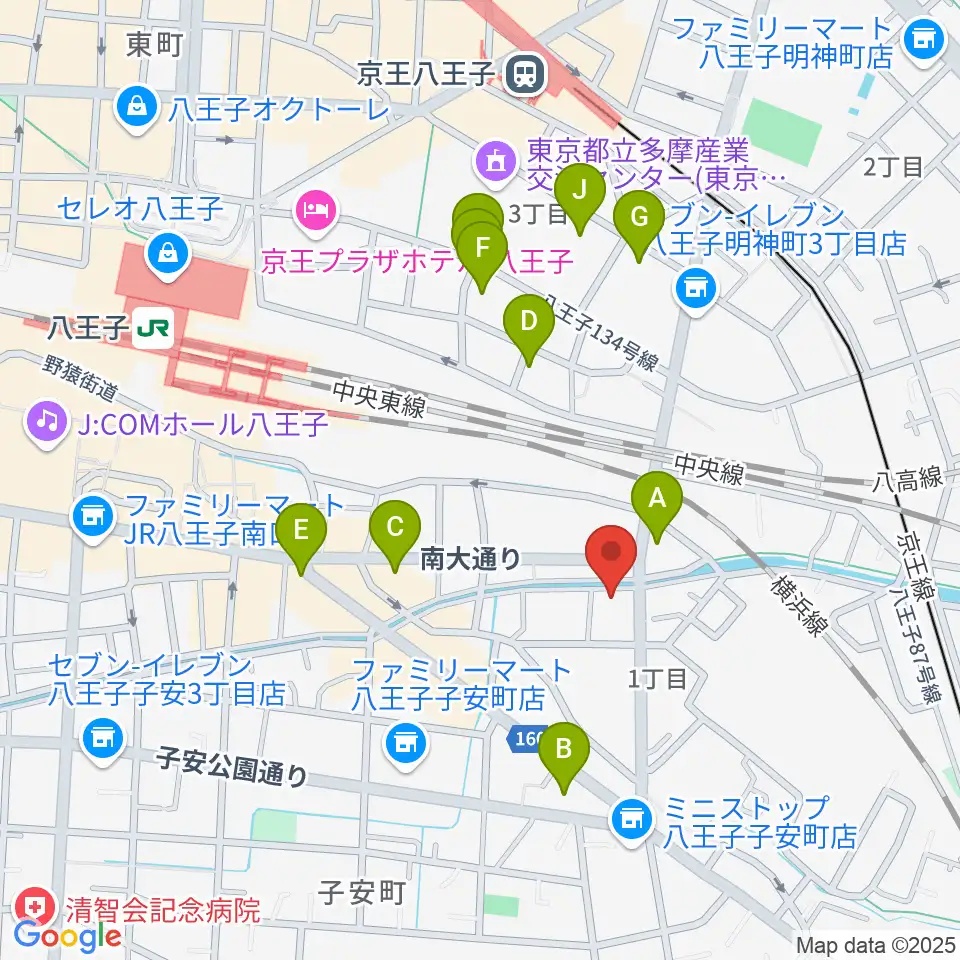 弦楽器専門店 ハイフェッツ周辺のカフェ一覧地図