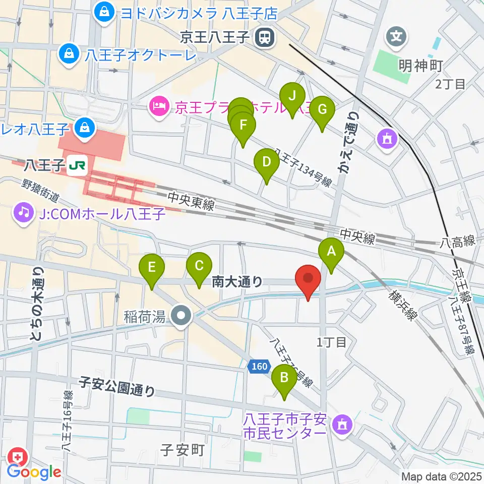 弦楽器専門店 ハイフェッツ周辺のカフェ一覧地図