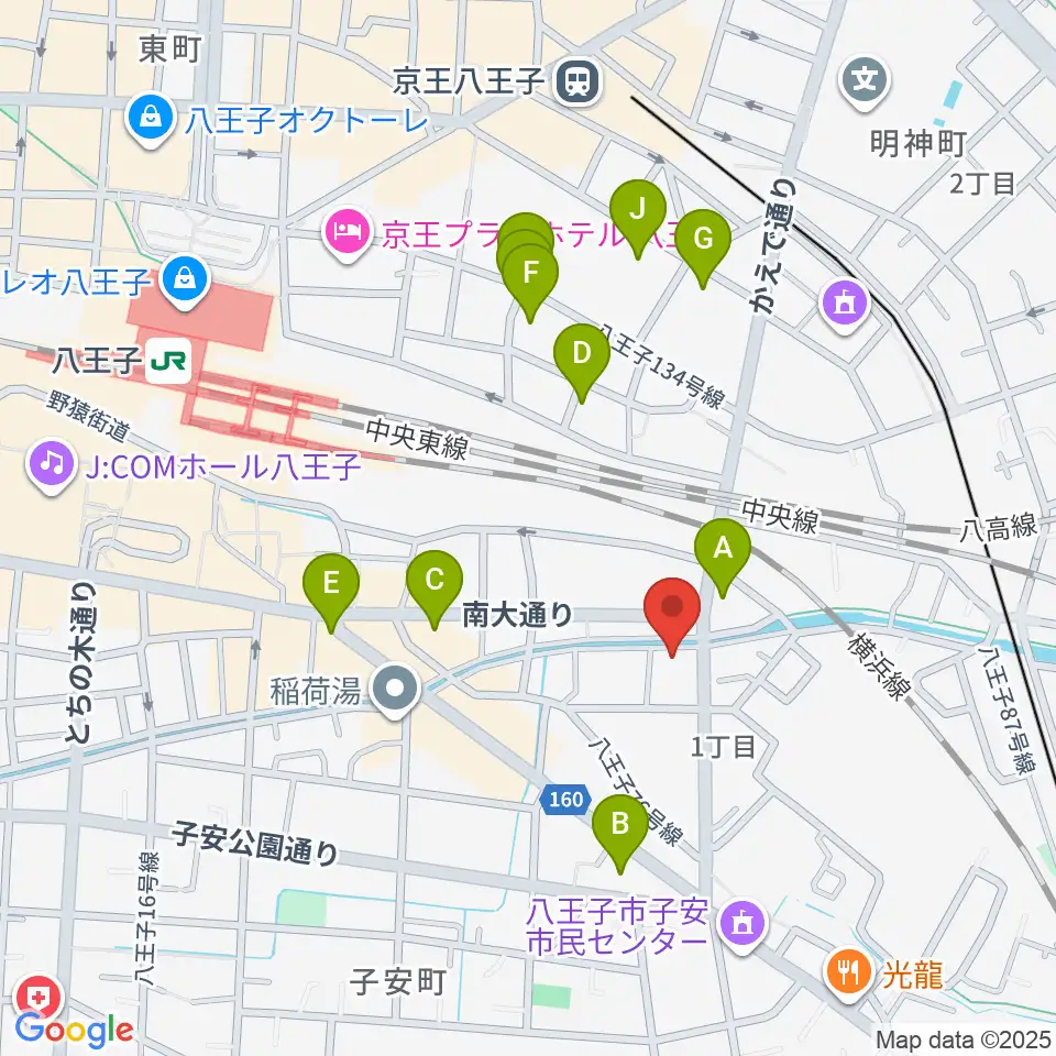 弦楽器専門店 ハイフェッツ周辺のカフェ一覧地図