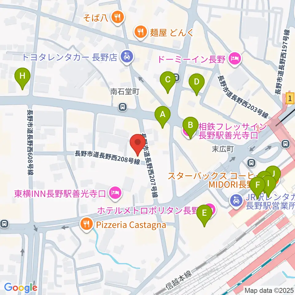 ヒオキ楽器 本店シャコンヌ周辺のカフェ一覧地図