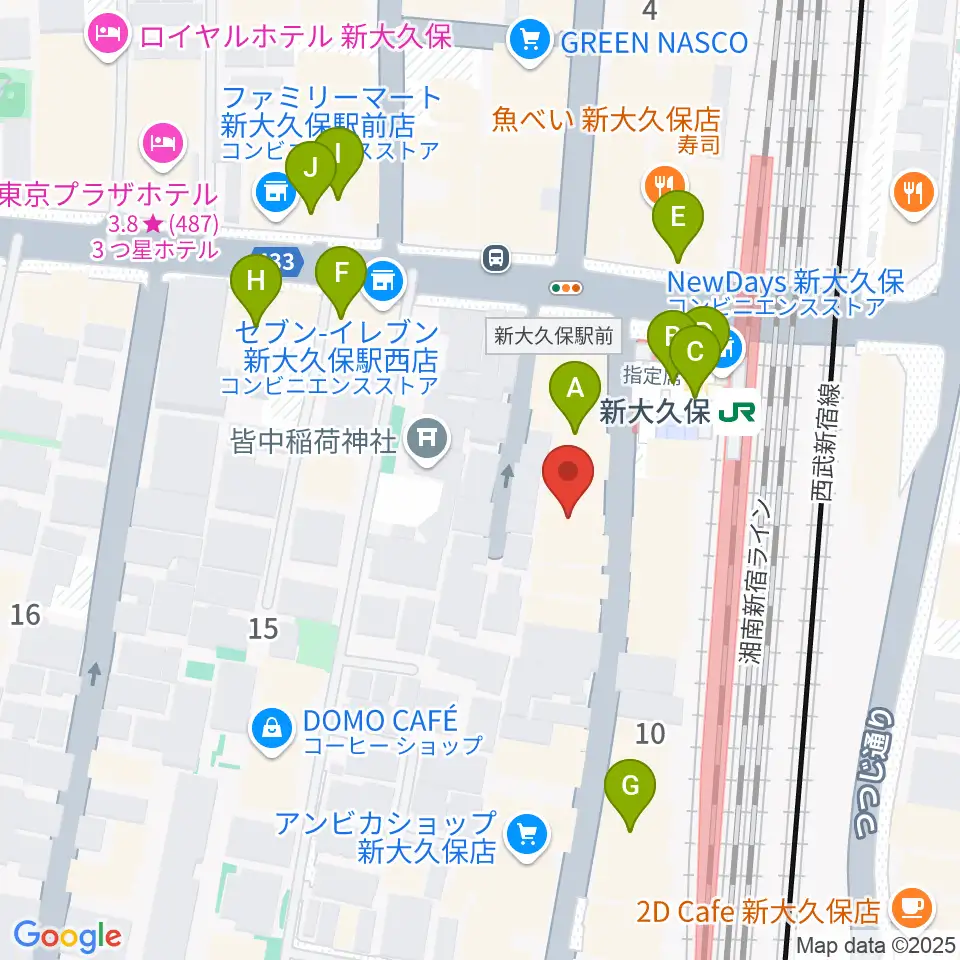 Hyper Guitars周辺のカフェ一覧地図