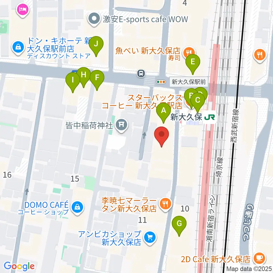 Hyper Guitars周辺のカフェ一覧地図