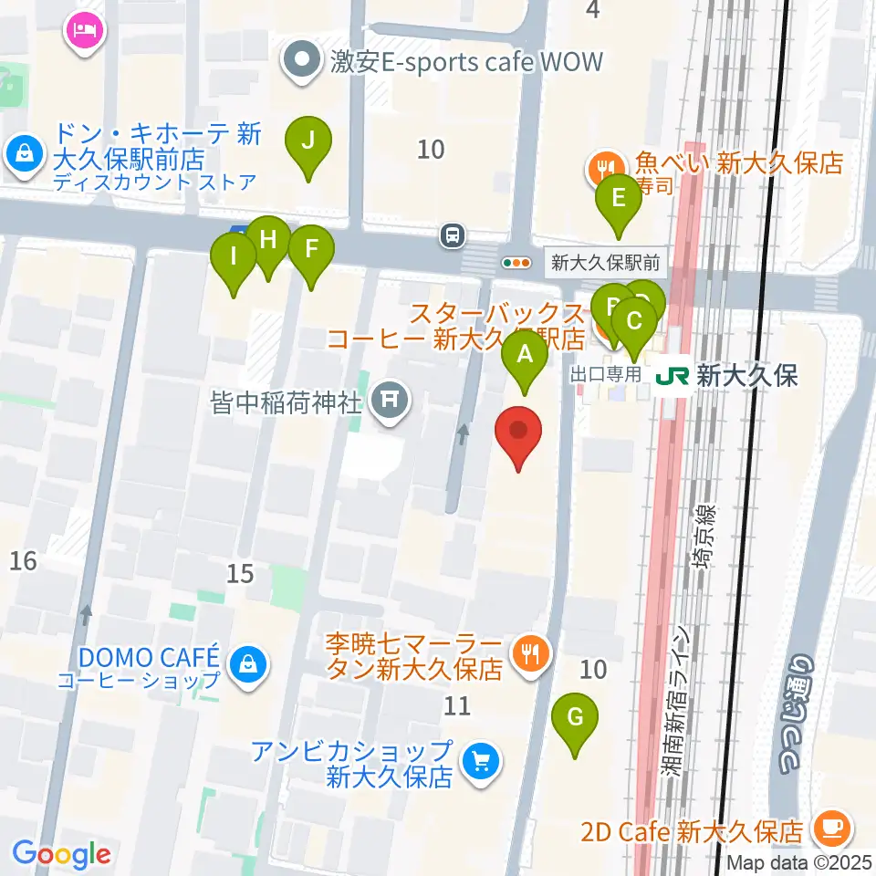 Hyper Guitars周辺のカフェ一覧地図