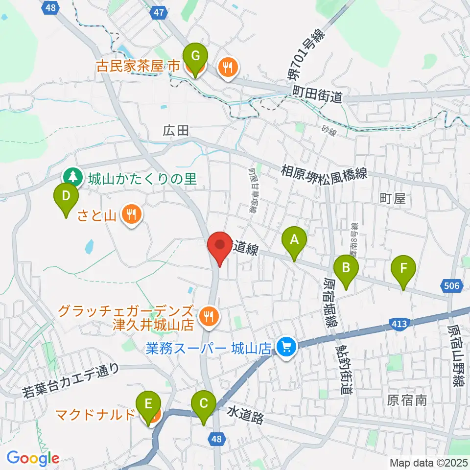 池田ピアノ城山工房周辺のカフェ一覧地図