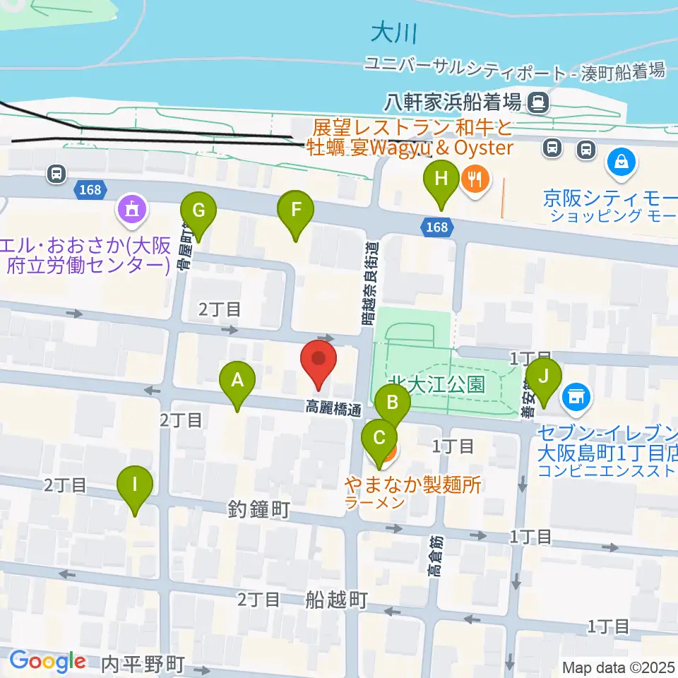 Liuteria-BATO周辺のカフェ一覧地図