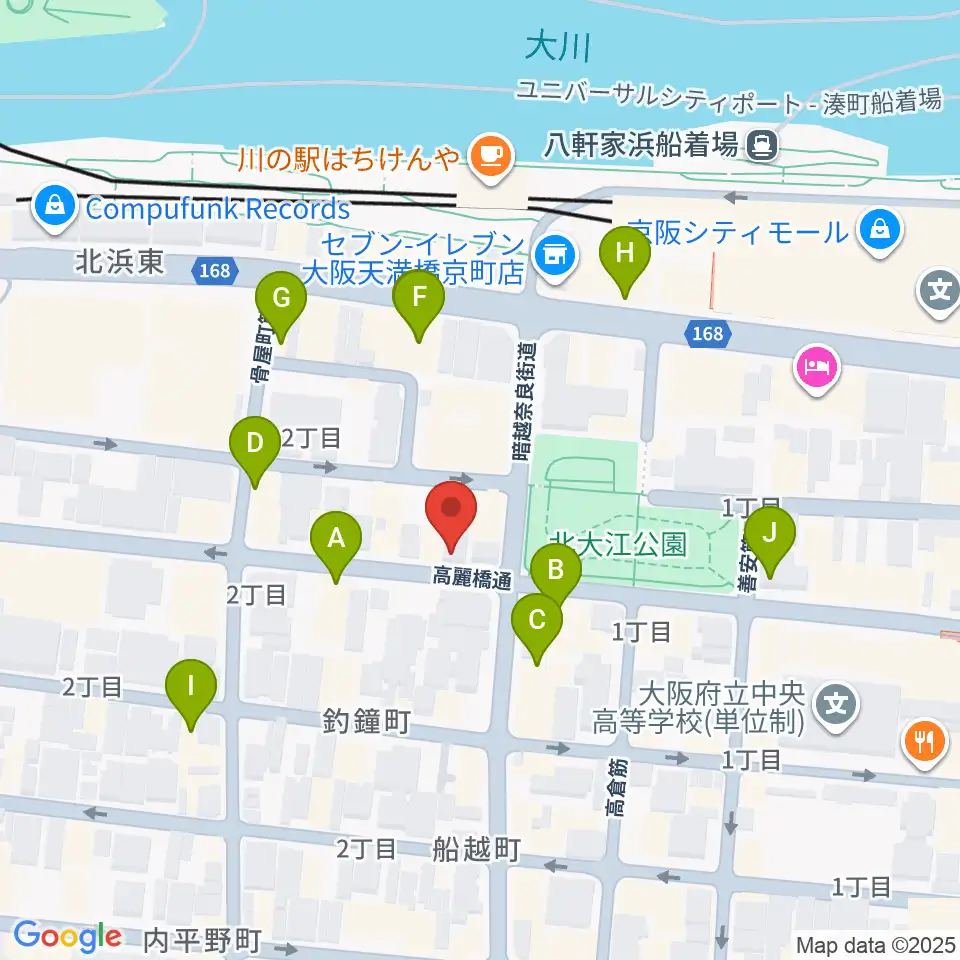 Liuteria-BATO周辺のカフェ一覧地図