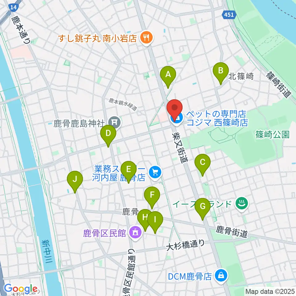 海宝堂周辺のカフェ一覧地図