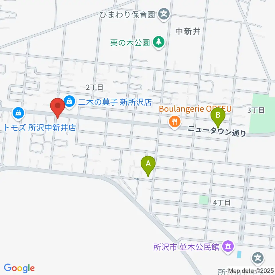 キノシタ楽器周辺のカフェ一覧地図