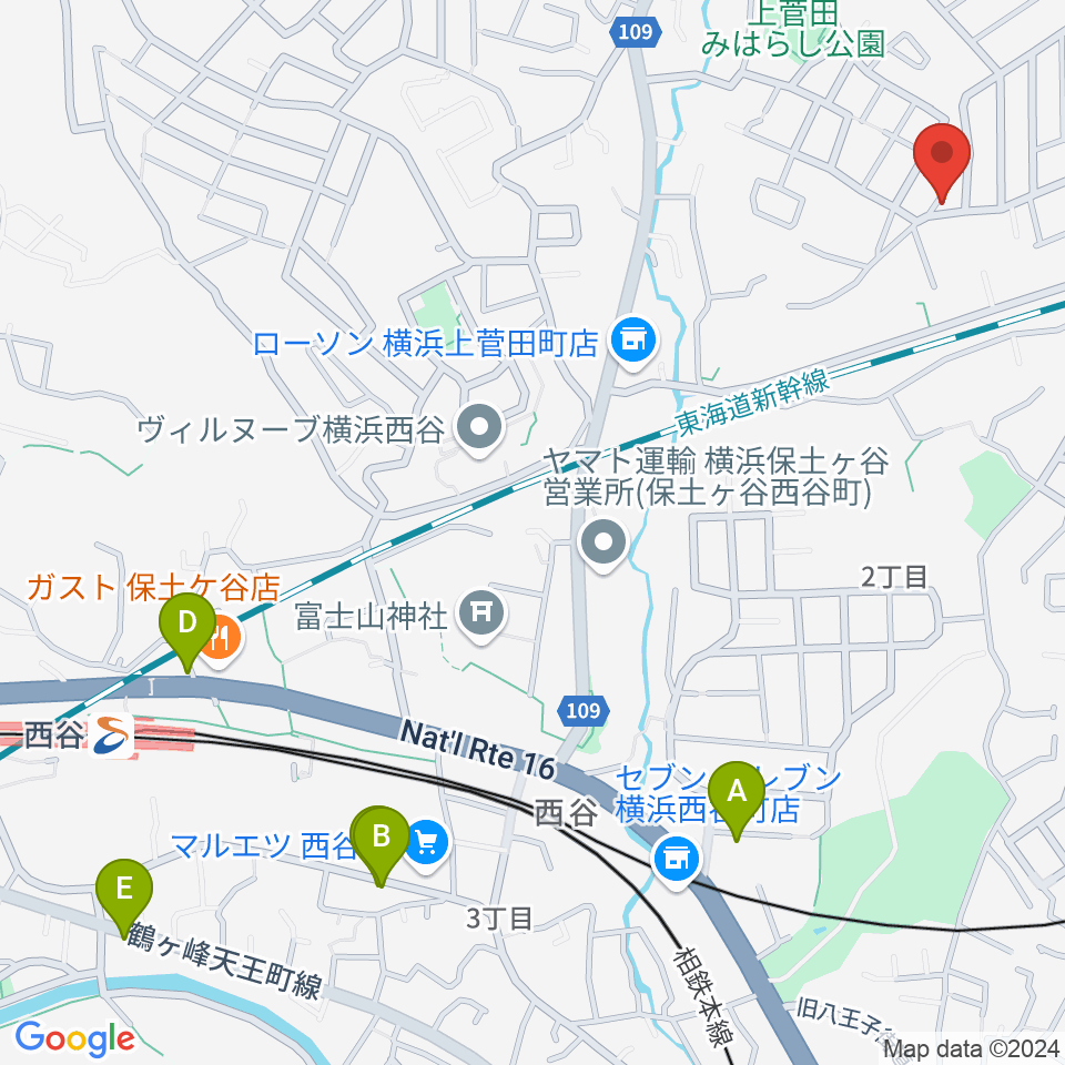 クラビアハウス周辺のカフェ一覧地図