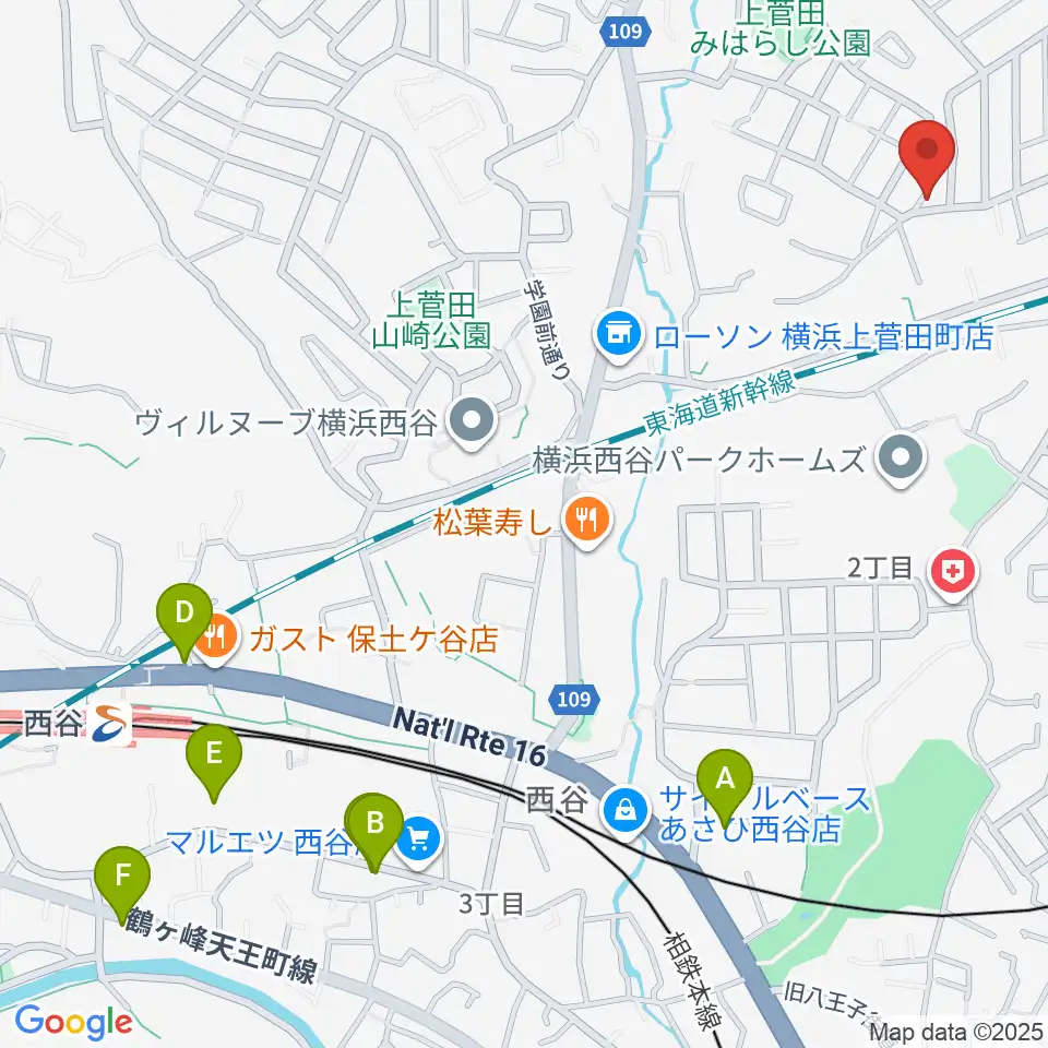 クラビアハウス周辺のカフェ一覧地図