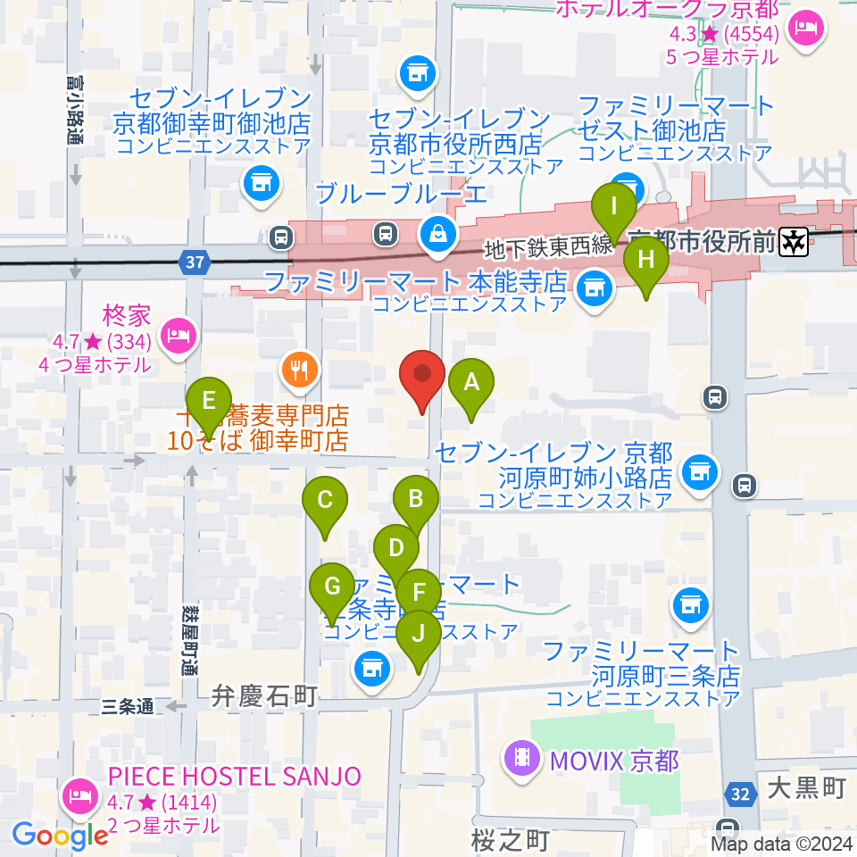 民族楽器コイズミ周辺のカフェ一覧地図