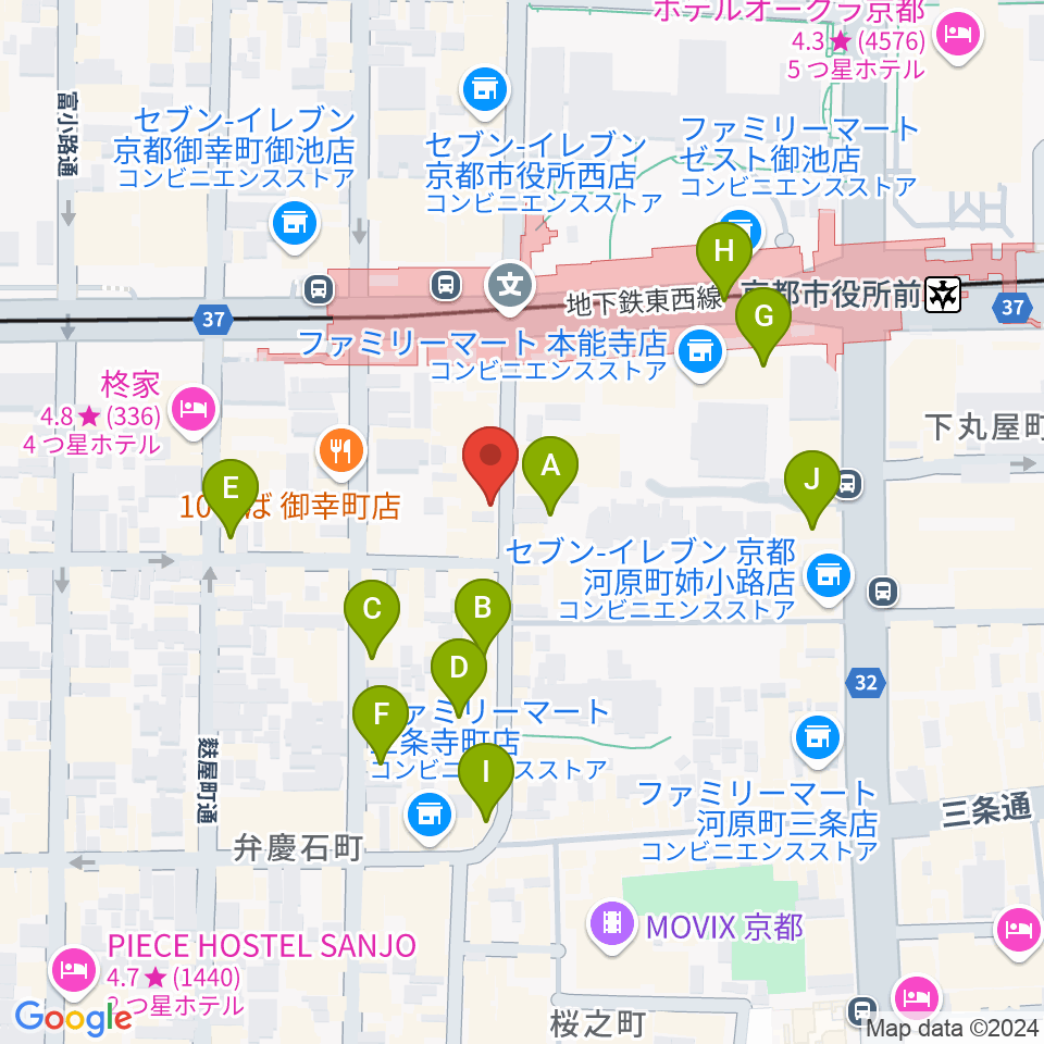 民族楽器コイズミ周辺のカフェ一覧地図