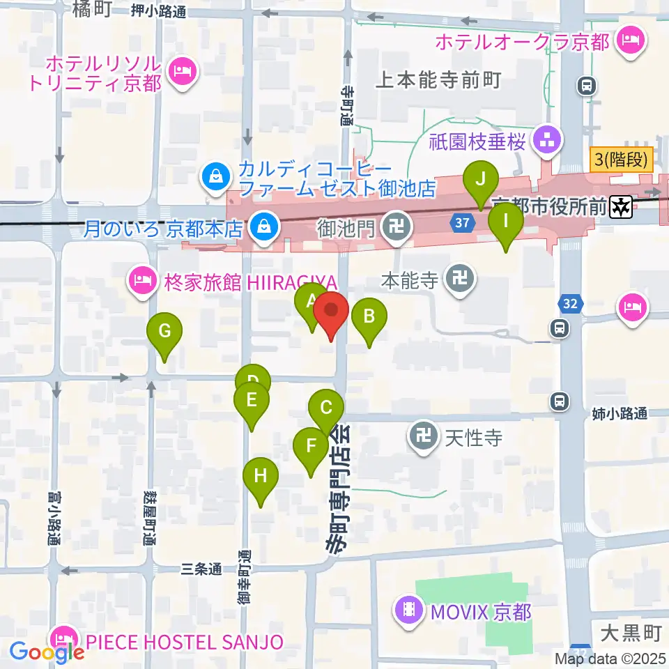 民族楽器コイズミ周辺のカフェ一覧地図