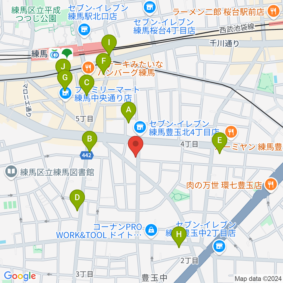 ネオリアこおろぎ周辺のカフェ一覧地図