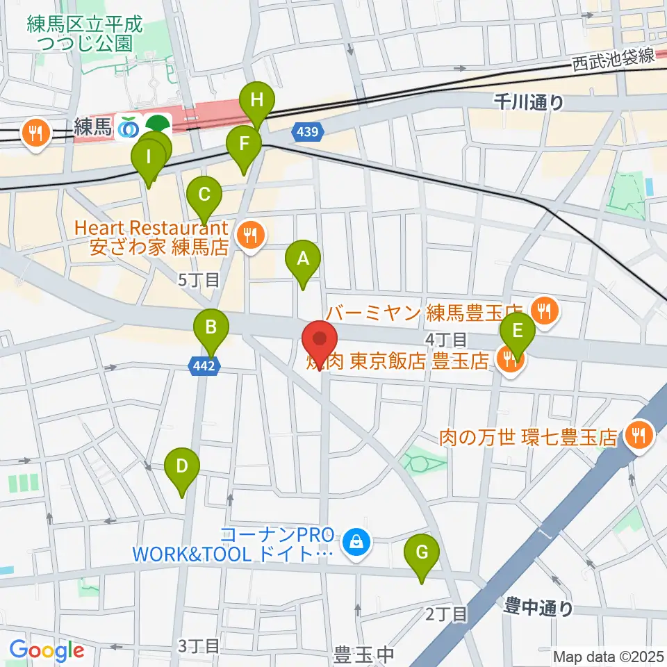 ネオリアこおろぎ周辺のカフェ一覧地図