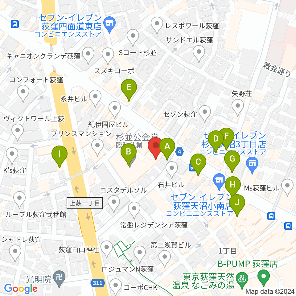 八重洲ピアノ社周辺のカフェ一覧地図