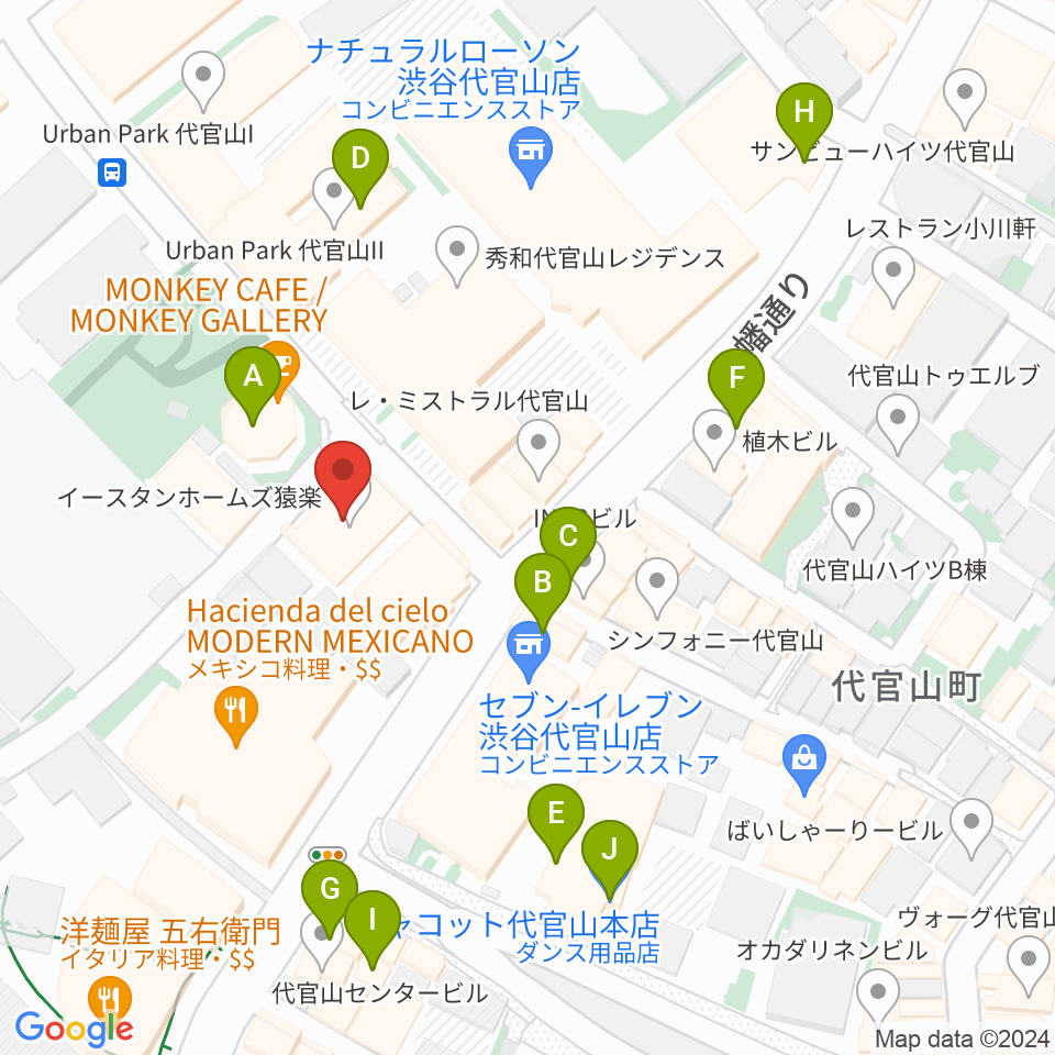 弦楽器専門店ラルジュ周辺のカフェ一覧地図