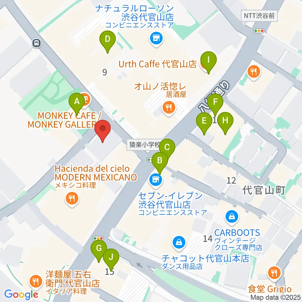 弦楽器専門店ラルジュ周辺のカフェ一覧地図