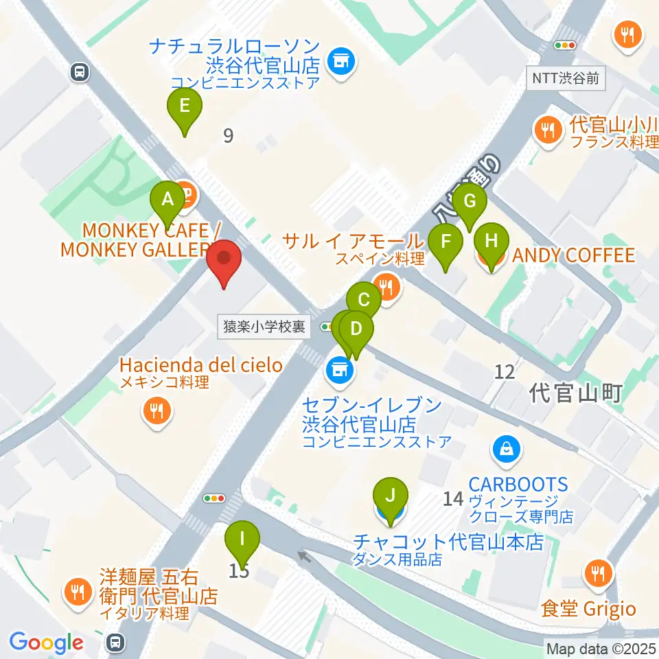 弦楽器専門店ラルジュ周辺のカフェ一覧地図