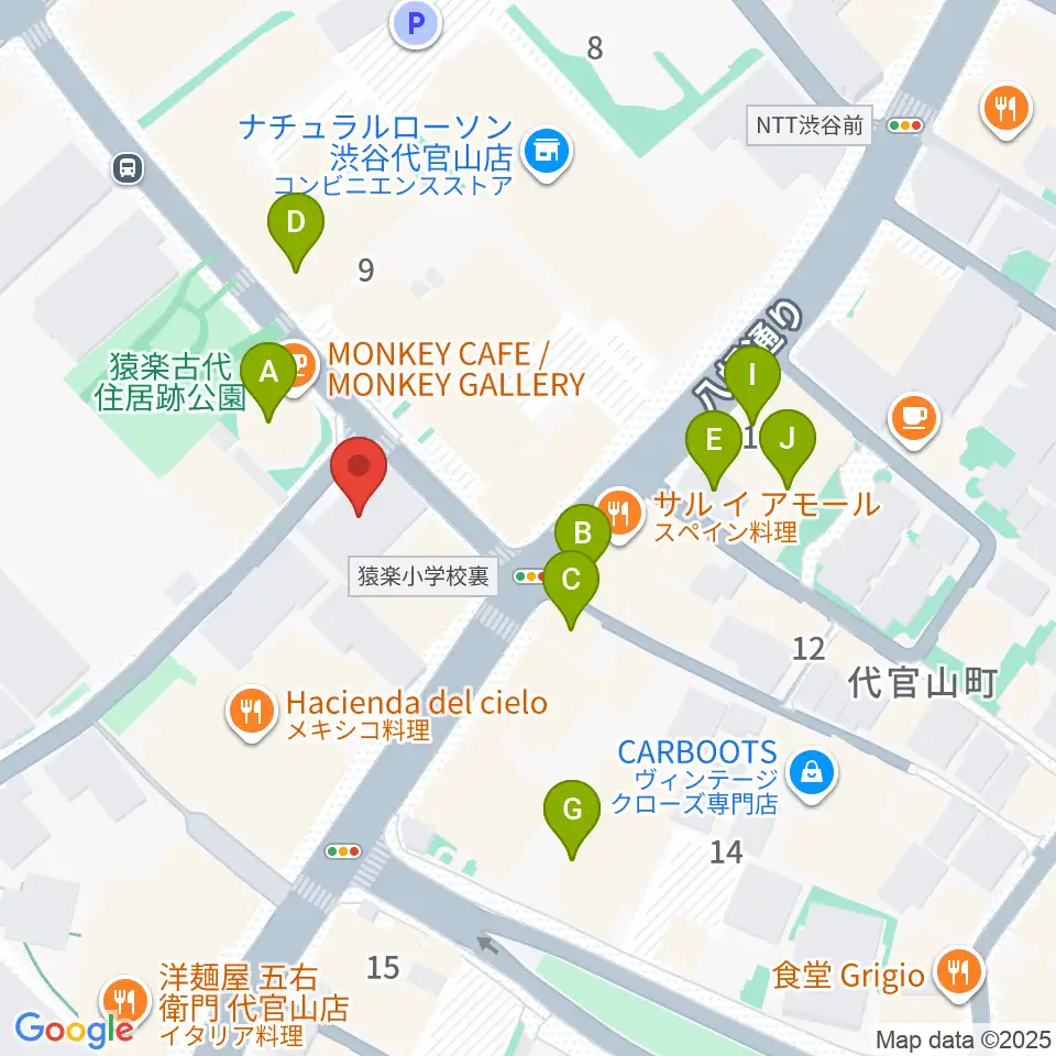 弦楽器専門店ラルジュ周辺のカフェ一覧地図