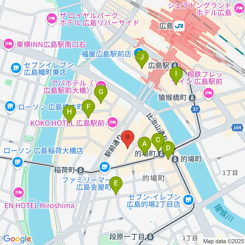 ミュージックライフTAO広島店周辺のカフェ一覧地図